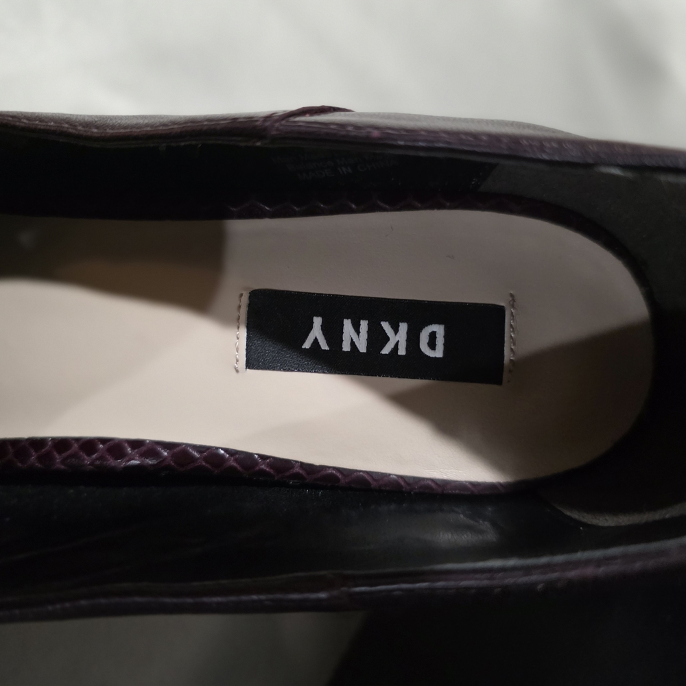 DKNY Women's Dark Purple Heeled Loafers - Picture 4 of 5